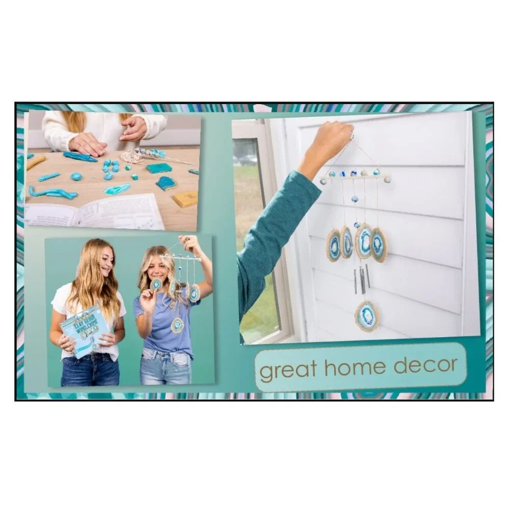 NEW Make Your Own Clay Geode Wind Chime DIY Craft Kit CHRISTMAS GIFT Stocking St